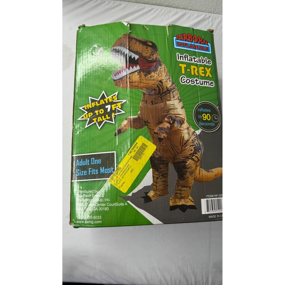 Airborn Inflatable T-Rex Costume Adult One Size Fits Most 7FT Tall INF-520 Brown